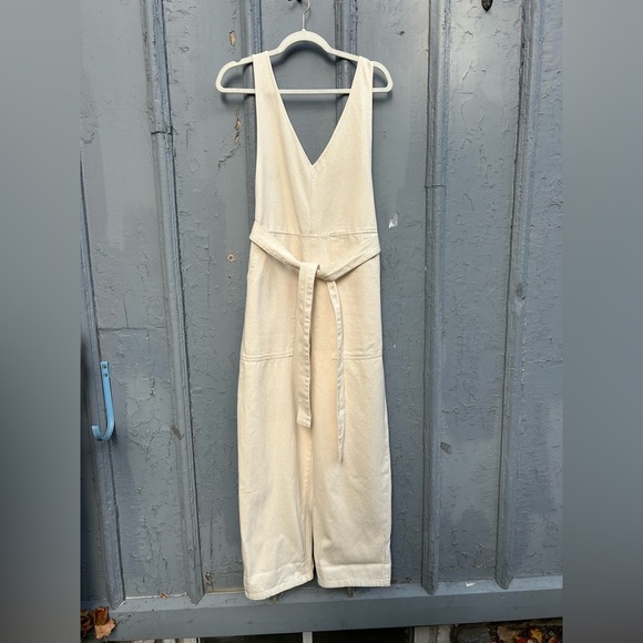 Alex Mill cream V neck denim jumpsuit, size M - Picture 4 of 16